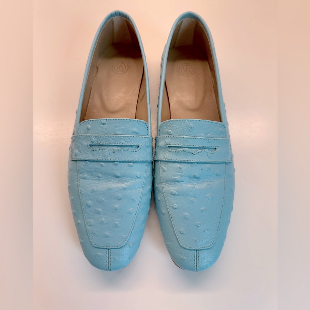 Women’s Blue Leather Loafers